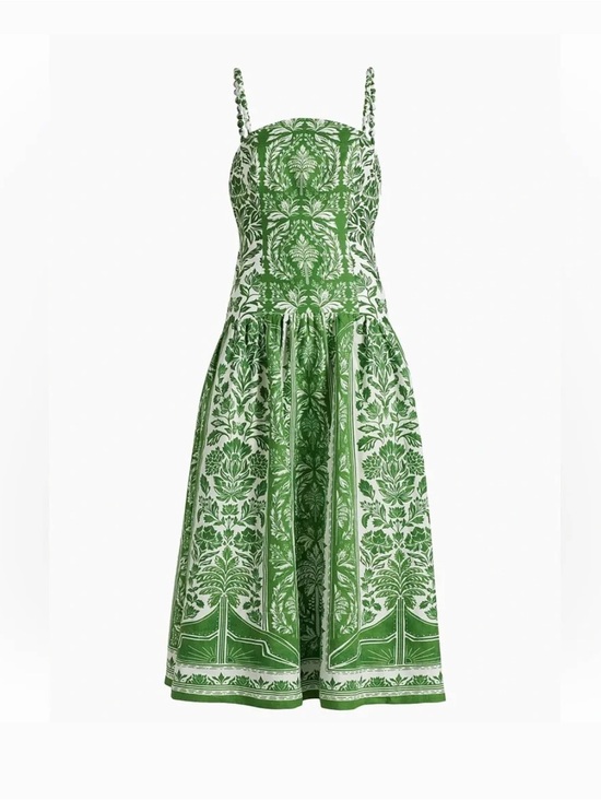 FARM Rio Dresses & Skirts - FARM Rio Green Floral-Print Midi Dress
